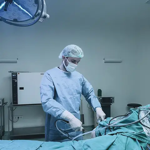 A gastroenterologist during an endoscopic procedure