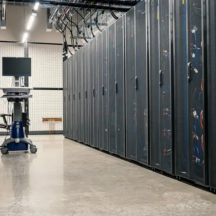 Server racks in a secure data center