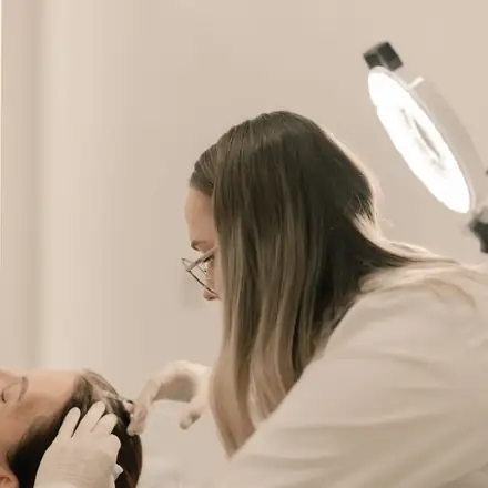 A dermatology treatment in the clinic