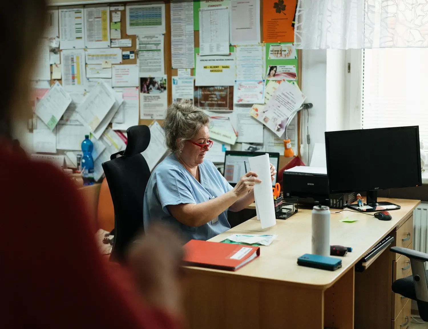 A busy practice back office with staff at their desks